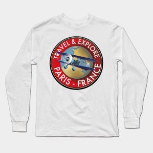 Travel & Explore Paris France Logo Long Sleeve T-Shirt